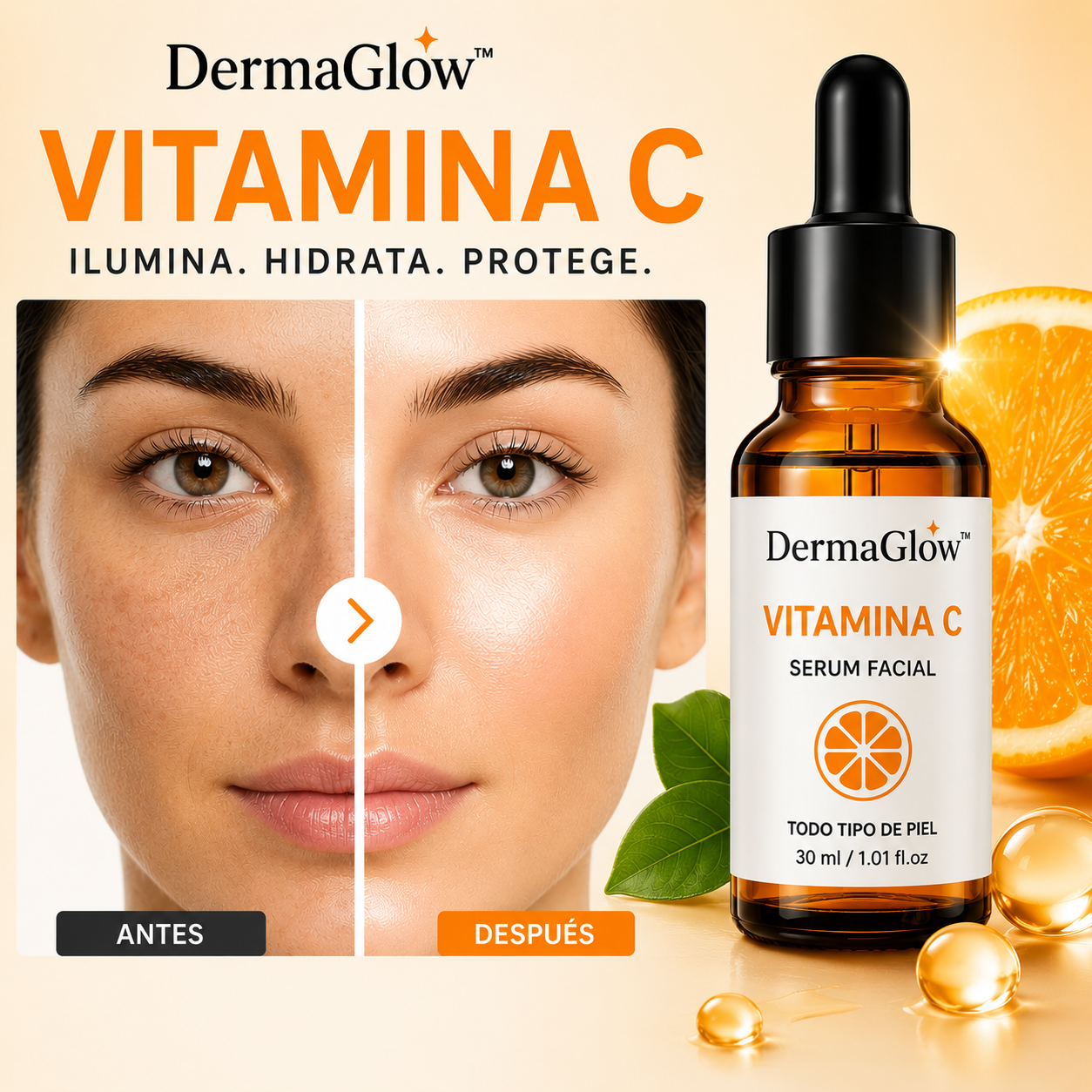 Serum Facial Con Vitamina C Hidratante