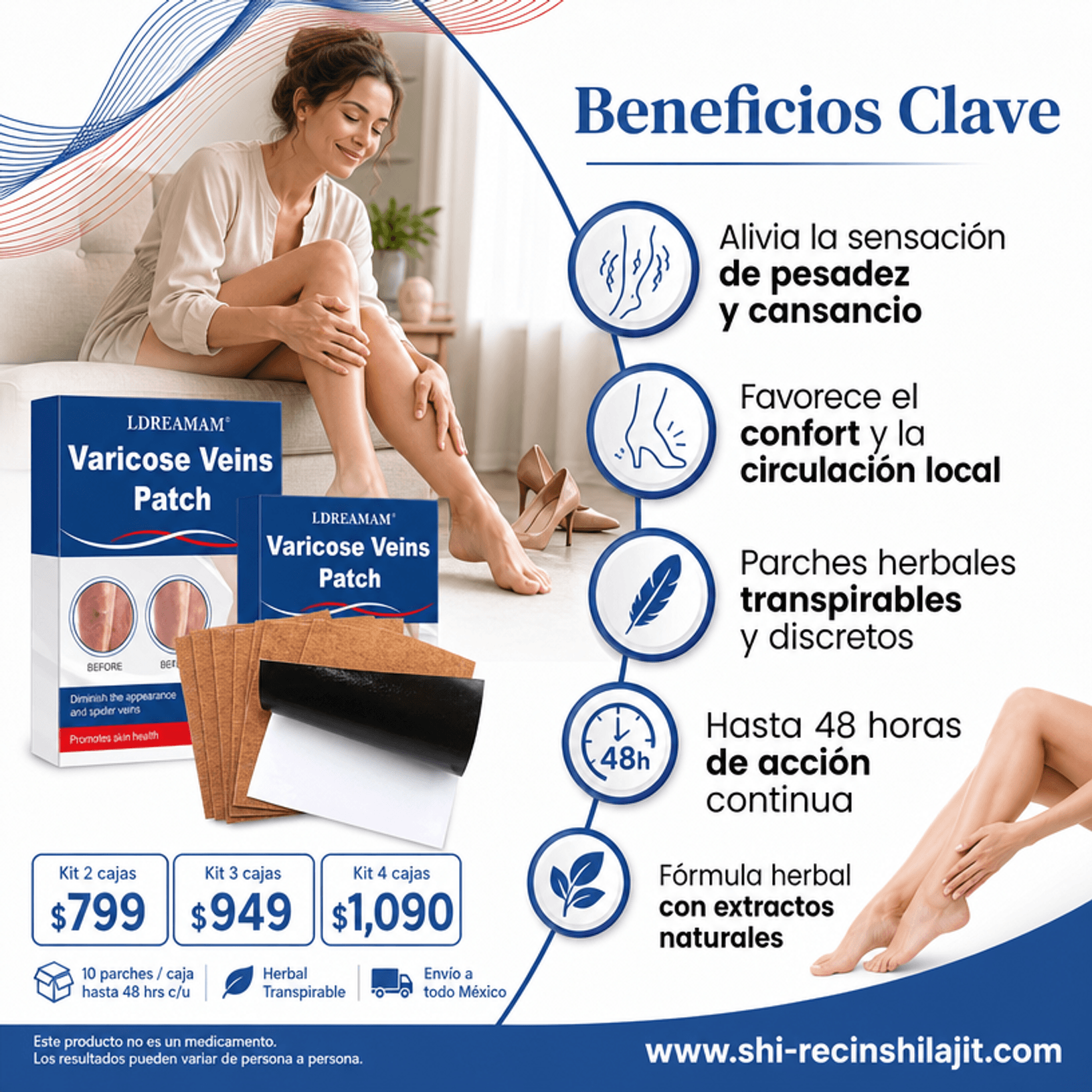 30 Parches de Varices para Circulacion