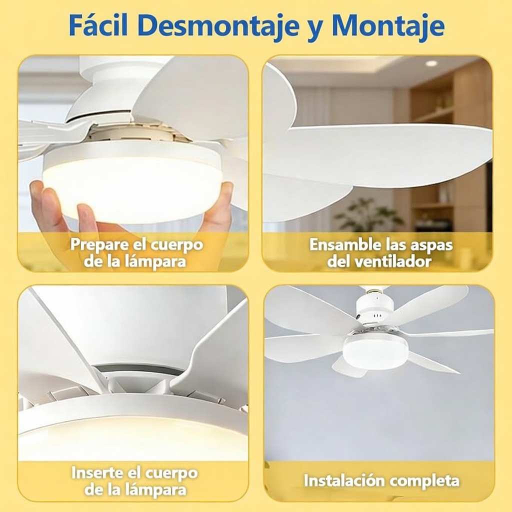 SET 2 FOCOS VENTILADOR LED: Con Temperatura Ajustable, Tu Casa fresca todo el dia