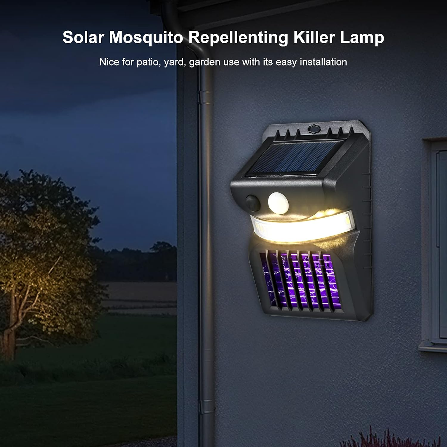 Lámpara solar mata mosquitos